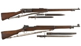 Two U.S. Military Bolt Action Rifles with Bayonets