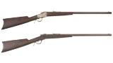 Two Antique Winchester Model 1885 Low Wall Single Shot Rifles