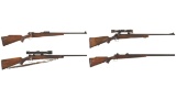 Four Sporting Bolt Action Rifles