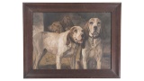 Framed Vintage Henry Poore 'Bear Dogs' Art Print