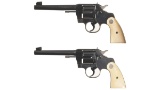 Two Colt Officer's Model Target Double Action Revolvers