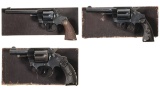Three Colt Double Action Revolvers with Boxes