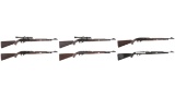 Six Remington Nylon 66 Semi-Automatic Rifles