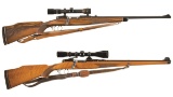 Two Mannlicher Schoenauer Model MCA Rifles with Scopes