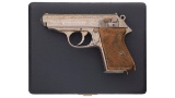 Engraved and Gold Washed Walther PPK Semi-Automatic Pistol