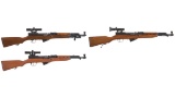 Three Scoped SKS Semi-Automatic Carbines