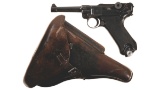 Mauser 'byf' Code '41' Date P.08 Luger Semi-Automatic Pistol