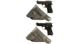 Two Military Beretta Semi-Automatic Pistols with Holsters