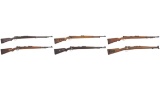 Six Bolt Action Mauser Pattern Rifles