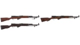 Three SKS Semi-Automatic Rifles with Bayonets