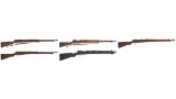 Five Japanese Military Bolt Action Longarms