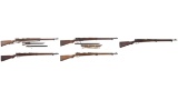 Five Japanese Military Bolt Action Rifles