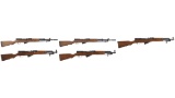 Five SKS Semi-Automatic Long Guns with Bayonets