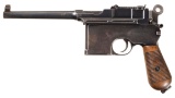 Large Ring Flatside Mauser Broomhandle Semi-Automatic Pistol