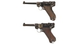 Two Luger Semi-Automatic Pistols