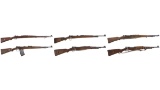 Six Military Mauser Bolt Action Longarms