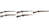 Five British Military Bolt Action Longarms