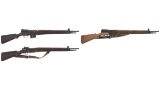 Three French Military Rifles with Bayonets