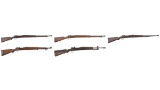 Five Military Mauser Bolt Action Rifles