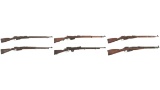 Six Military Bolt Action Longarms
