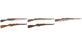 Five Military Bolt Action Longarms