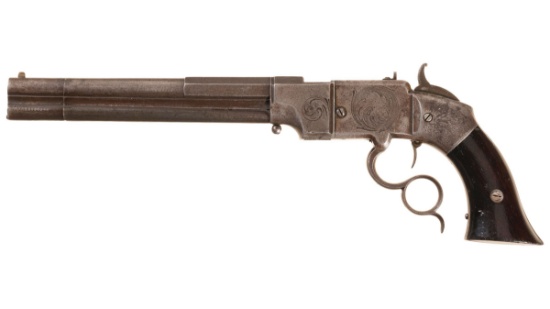 Engraved Smith & Wesson No. 2 'Volcanic' Lever Action Pistol