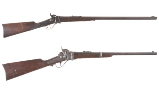Two Antique Sharps Cartridge Conversion Long Guns