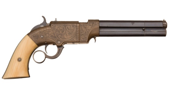 Engraved New Haven Arms Company No. 2 Lever Action Navy Pistol