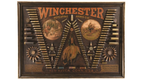 Winchester Repeating Arms Co. Single "W" Cartridge Display Board