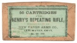 50 Round Box of New Haven Arms Co. .44 Henry Rimfire Cartridges