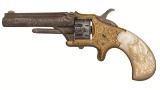 Engraved Deringer .22 Caliber Pocket Revolver with Pearl Grips
