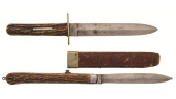 Two Maker's Marked Stag-Handled English Knives