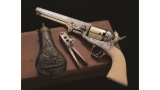 Cased Factory Engraved Colt Model 1851 Navy Percussion Revolver