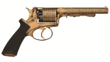 Gold Damascene Decorated Beaumont-Adams Double Action Revolver