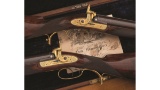 Pair of Charles Lancaster 8 Bore Double Barrel Percussion Rifles