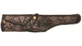 Mexican Embroidered Leather Holster Cut for a Borchardt 1893