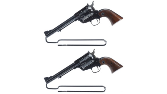 Two Ruger Blackhawk Flat Top Single Action Revolvers