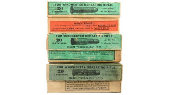 Three Vintage Boxes of Winchester Rifle Ammunition
