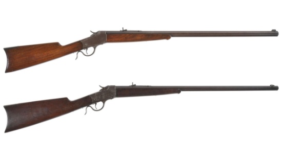 Two Antique Winchester Model 1885 Low Wall Rifles