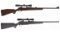 Two Bolt Action Rifles with Scopes