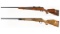 Two Weatherby Mark V Bolt Action Rifles with Boxes
