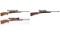 Three Remington Bolt Action Rifles with Scopes