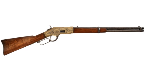 Engraved Winchester Model 1866 Lever Action Saddle Ring Carbine