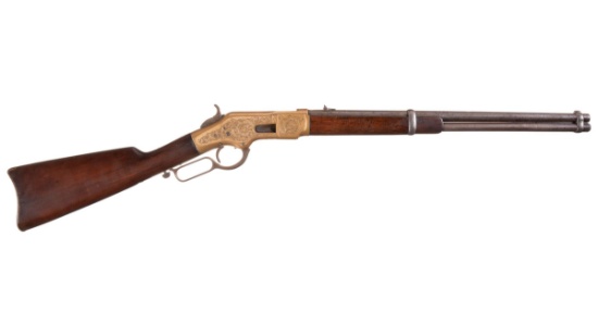 Engraved Winchester Model 1866 Lever Action Saddle Ring Carbine