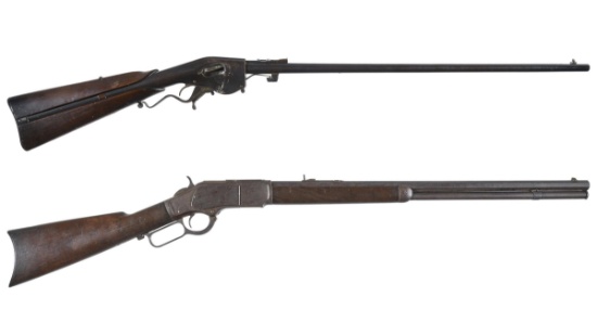 Two Antique American Lever Action Rifles