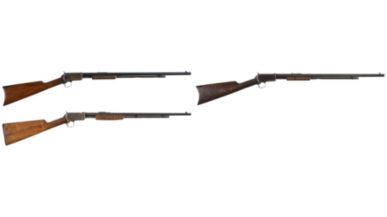 Three Winchester Model 1890 Slide Action Rifles