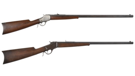 Two Winchester Falling Block Single Shot Rifles