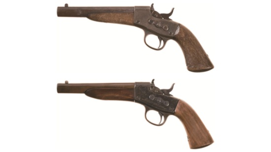 Two U.S. Remington 1867 Navy Rolling Block Pistols