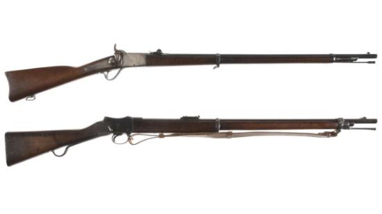 Two Antique Single Shot Military Rifles