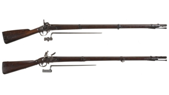 Two U.S. Springfield Muskets with Bayonets